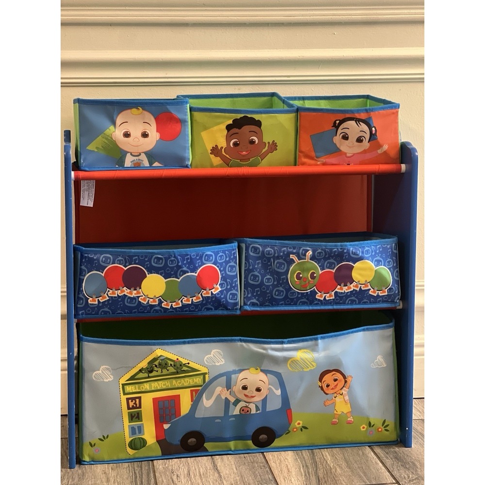 Delta Children CoComelon 6-Bin Toy Organizer – Used, Good Condition